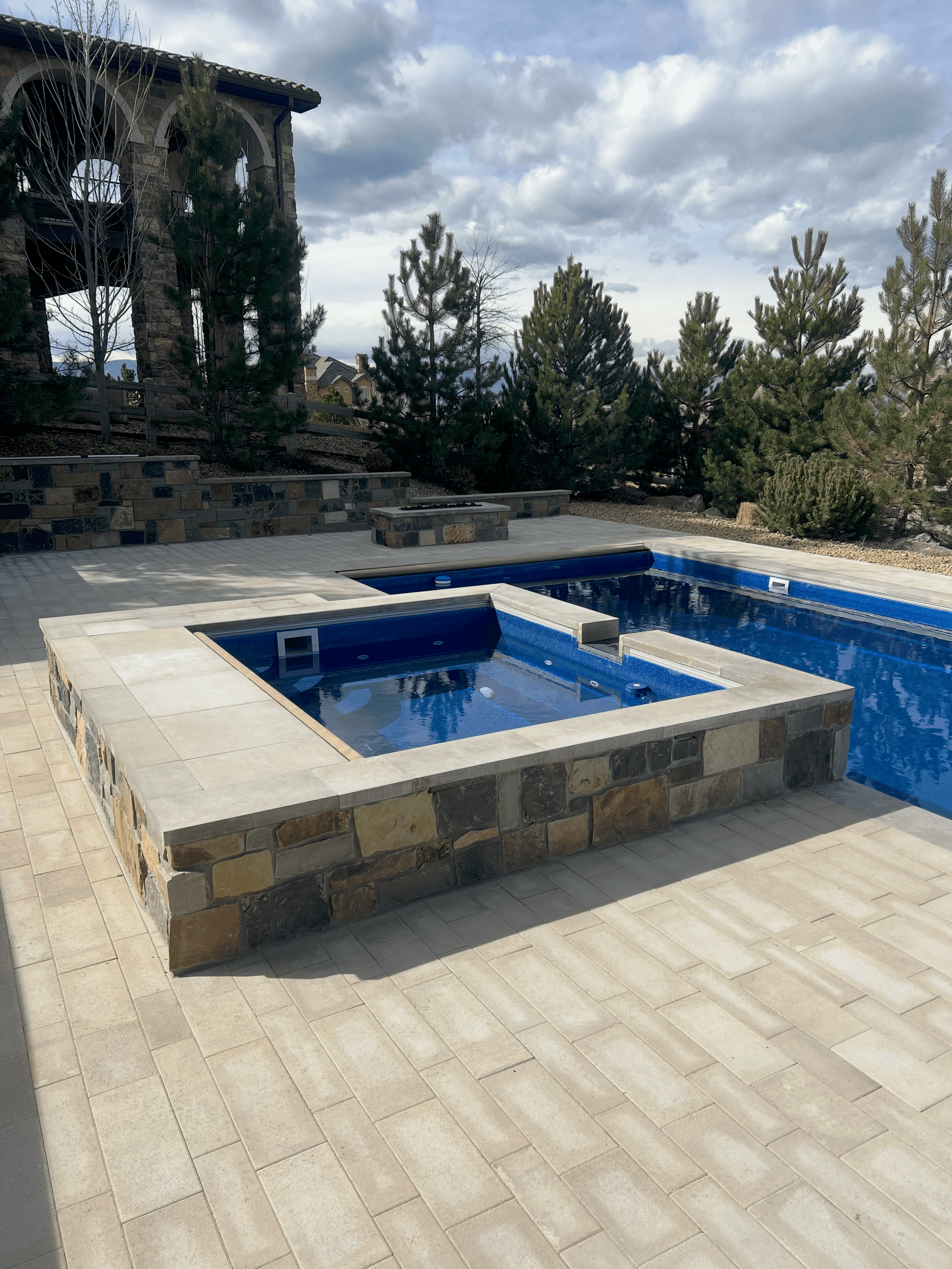 Outdoor kitchen and paver patio design in Colorado