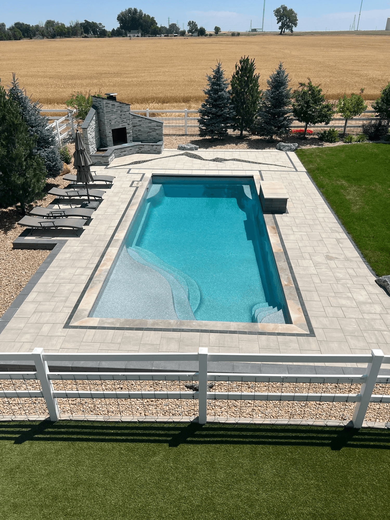Custom pool and hardscape project in Colorado