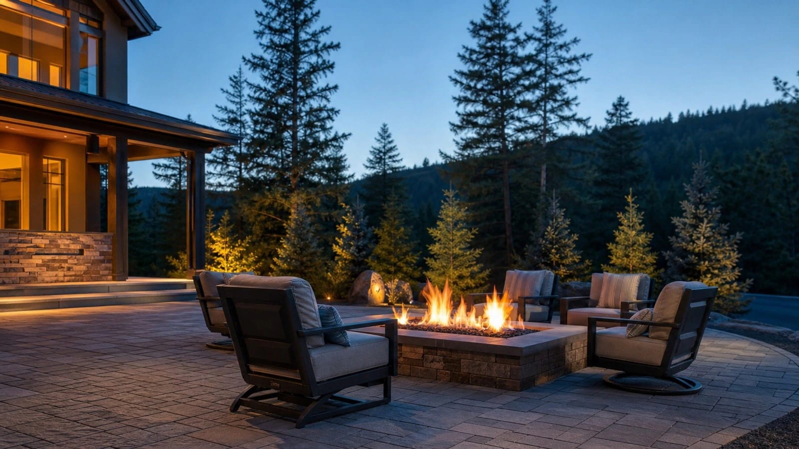 Custom outdoor fire pit installation in Colorado