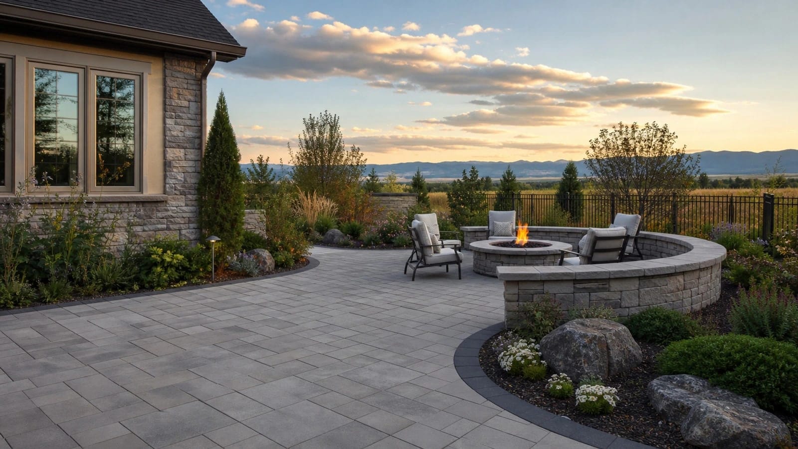 Custom paver patio installation in Colorado, Rock N Roll Stoneworks