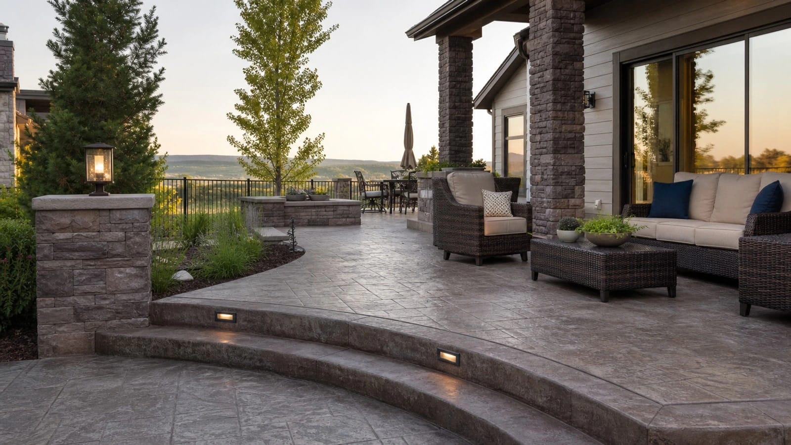 Stamped concrete patio installation in Colorado